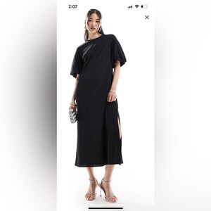 ASOS puff sleeve t-shirt midi dress